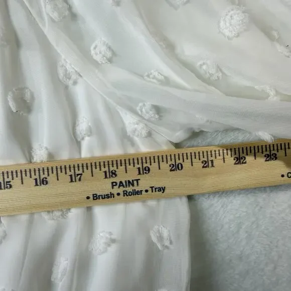 Audrey Parks x Francesca’s Off The Shoulder White Cropped Blouse Polka Dot Large - Picture 11 of 12